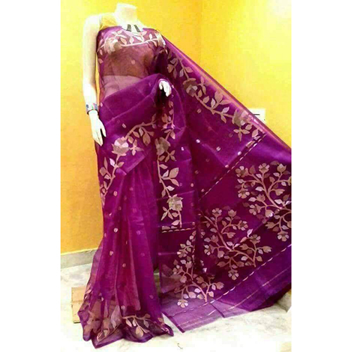 Rasum Moslin Jamdani Saree With Blouse Piece