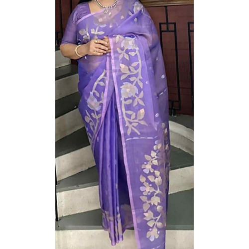 Rasum Moslin Jamdani Saree With Blouse Piece