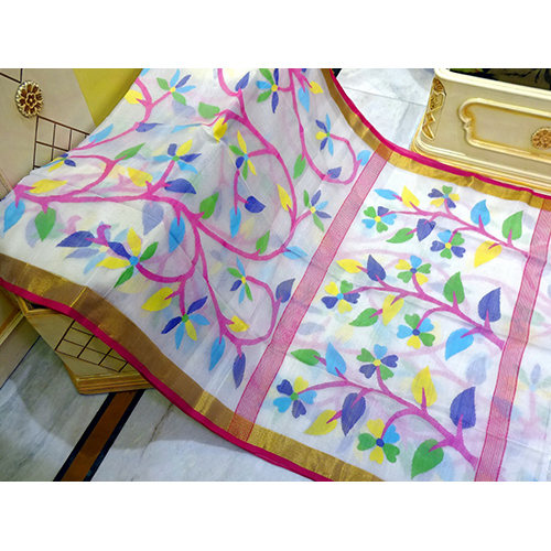 Rasum Moslin All Over Jamdani Saree - Premium Quality Cotton Blend, Varieties Of Festive Colors For All Seasons