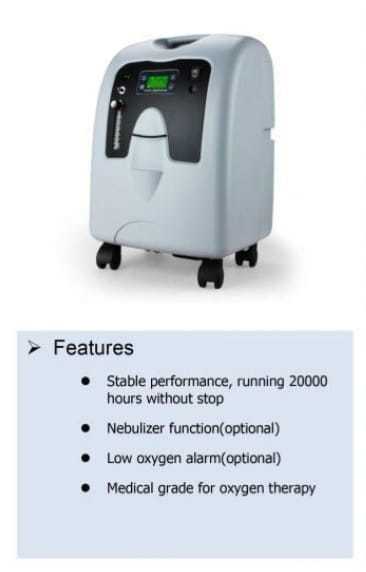 Oxygen Concentrator Single Flow, Operation: Electrical