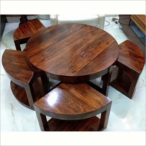 Gridley Solid Wooden Center Table - H 41 X W 35 X D 29 Inch | Indian Style, Versatile Design For General Use