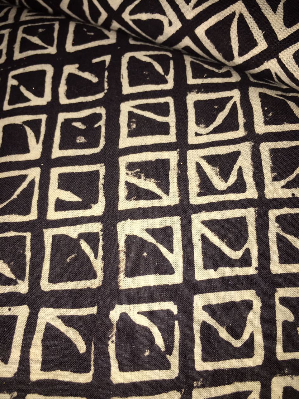 Handloom Block Printed Fabric - Cotton, 44-45" Width, Multi Color | Natural Dyes, Washed Finish, Eco-friendly Design