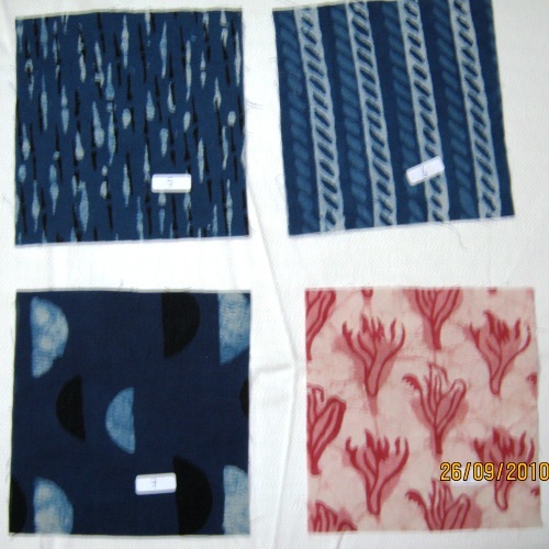 Handloom Block Printed Fabric - Cotton, 44-45" Width, Multi Color | Natural Dyes, Washed Finish, Eco-friendly Design