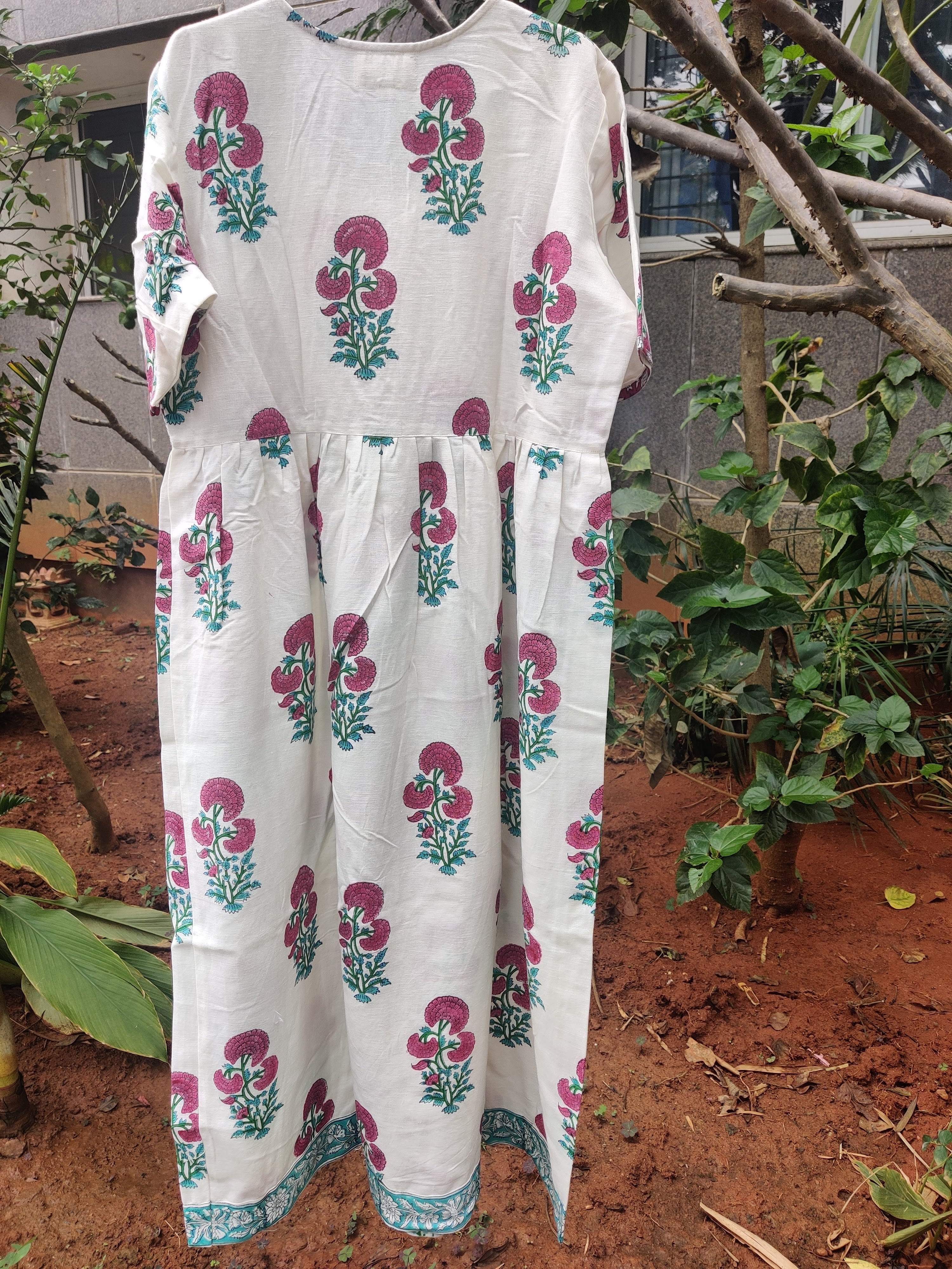 Floral White Kurta - Cotton Blend Full Sleeves Available In Sizes Xxs To Xxl | Casual And Ethnic Washable For All Seasons