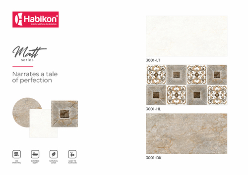 300* 600 मिमी सिरेमिक आंतरिक दीवार टाइलें मोटाई: 9 मिलीमीटर (मिमी)