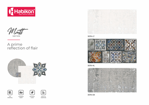 300* 600 मिमी सिरेमिक बोल्ड वॉल टाइल्स मोटाई: 9 मिलीमीटर (मिमी)