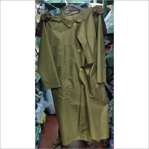 Plain Raincoat - Pvc Material, Waist Length Design, Sky Blue Color For Men | Waterproof Protection Against Rain