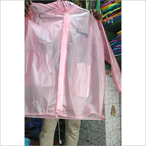 Plain Raincoat - Pvc Material, Waist Length Design, Sky Blue Color For Men | Waterproof Protection Against Rain