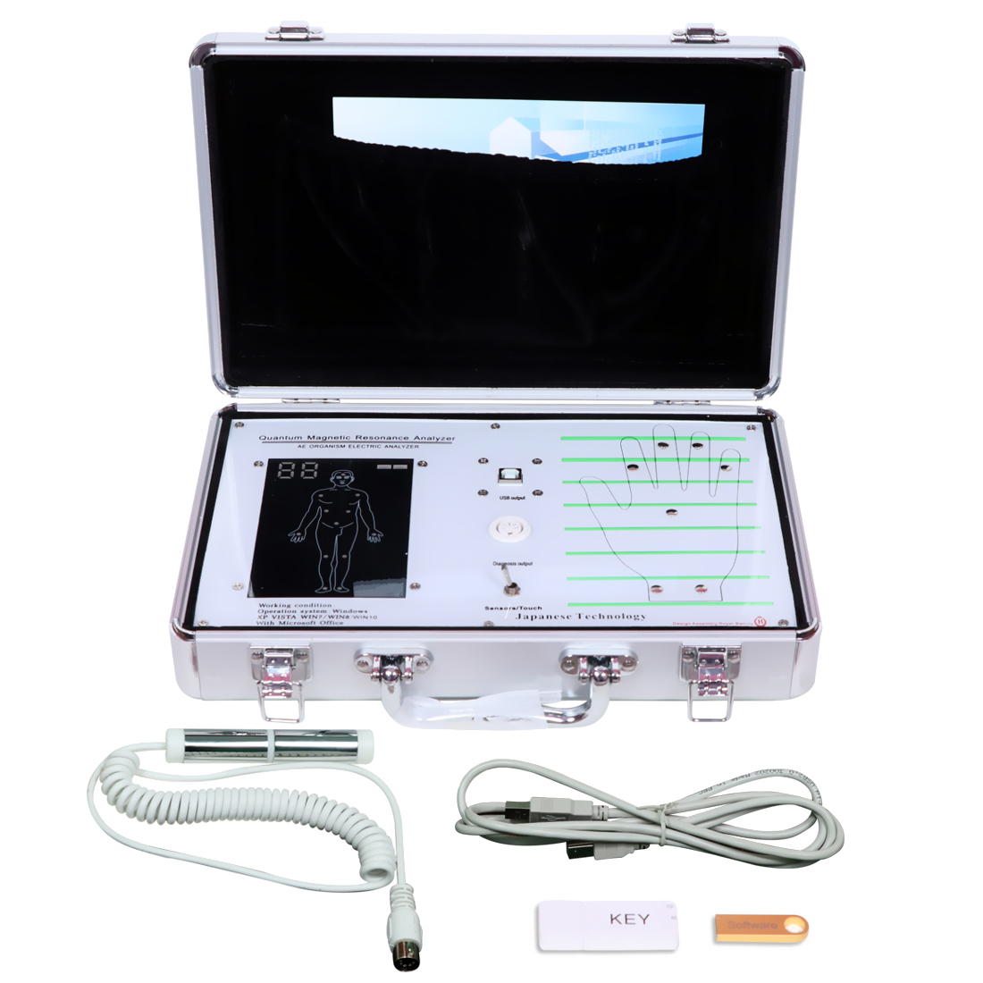 Silver Semi Automatic Fuleza 9g 2 In 1 Quantum Magnetic Resonance Analyzer