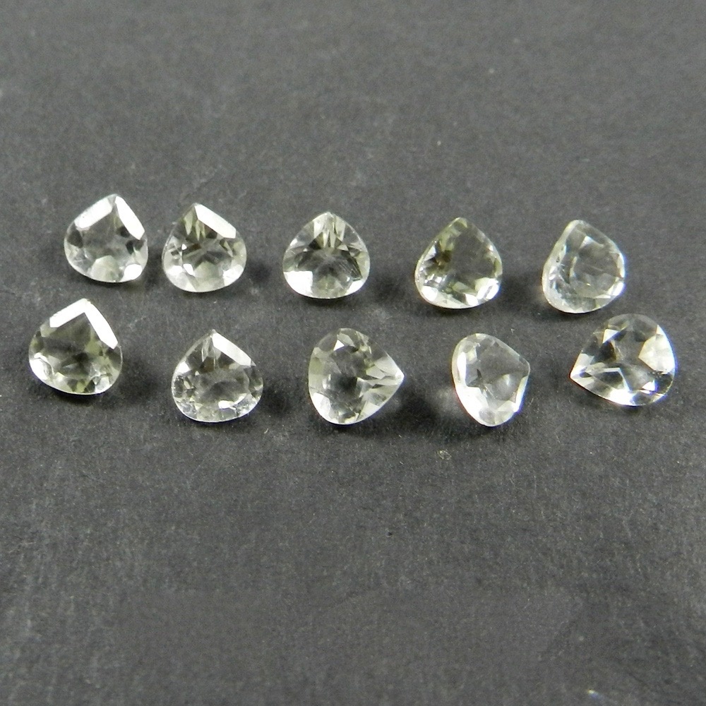 5mm Green Amethyst Faceted Heart Loose Gemstones Grade: Aaa