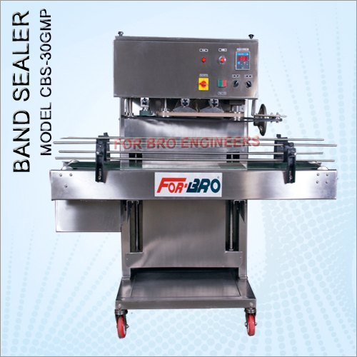 Vertical Band Sealer - Plastic Laminates Sealing, Adjustable Speed Up to 12 Meters/Min, Semi-Automatic, High Accuracy, Silver Finish, 220V Power