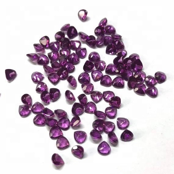 3mm Rhodolite Garnet Faceted Heart Loose Gemstones Grade: Aaa