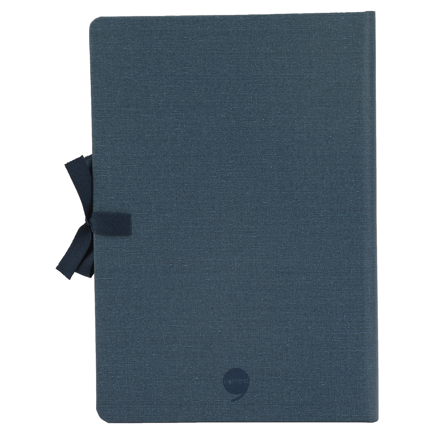 Comma Artisan - A5 Hard Bound Notebook, 192 Pages, 100gsm Kraft Paper, Linen Fabric Cover (Navy Blue) | Features Ribbon Closure, Bookmark, Rounded Corners And Spine