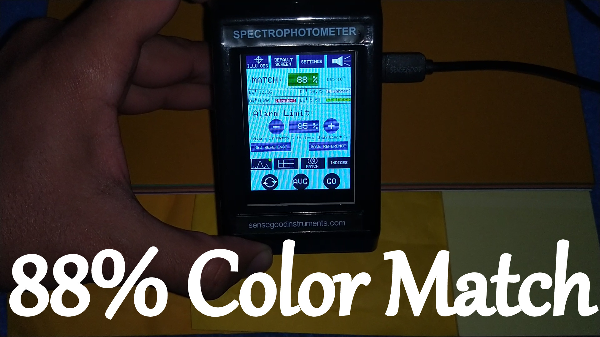 Color Spectrophotometer - Abs Engineering Plastic, 30x22x10 Cm, Matte Black | Patented Technology, Whiteness & Yellowness Measurement, Color Analysis, <0.5s Test Speed