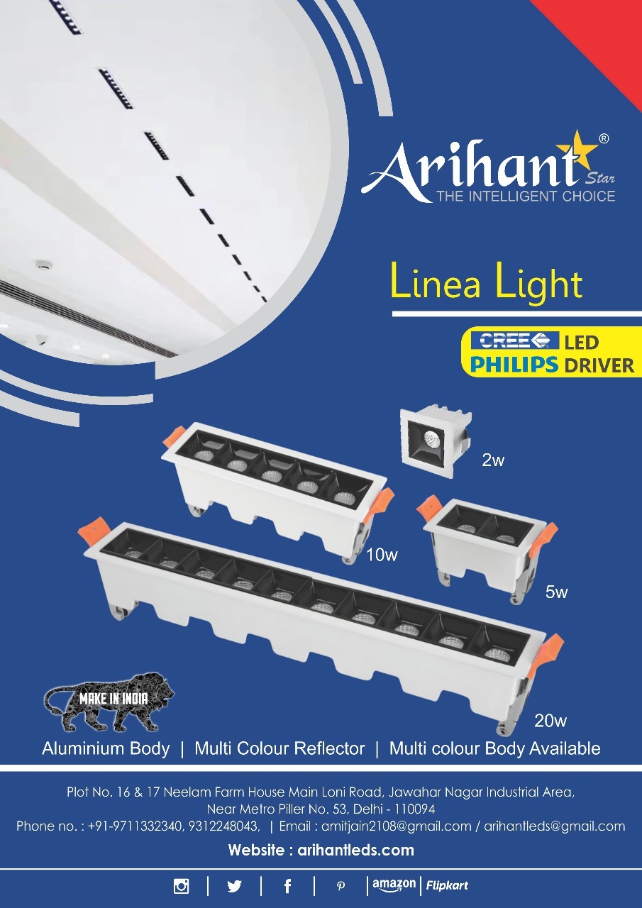 Black & White Body Led Linear Spotlight 5led 12w