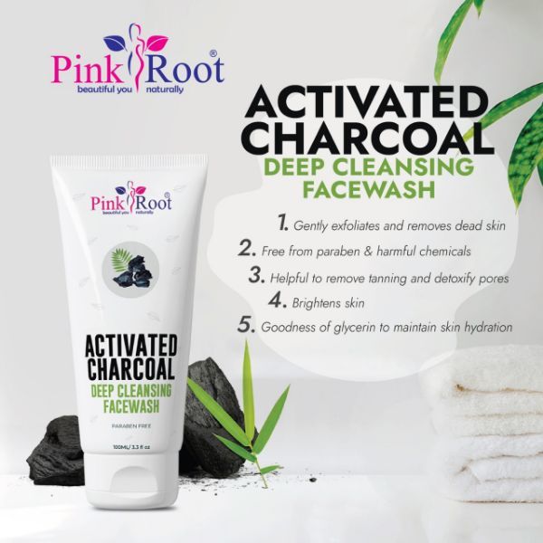 Pink Root Activated Charcoal Deep Cleansing Face Wash 100ml Age Group: All Age Group