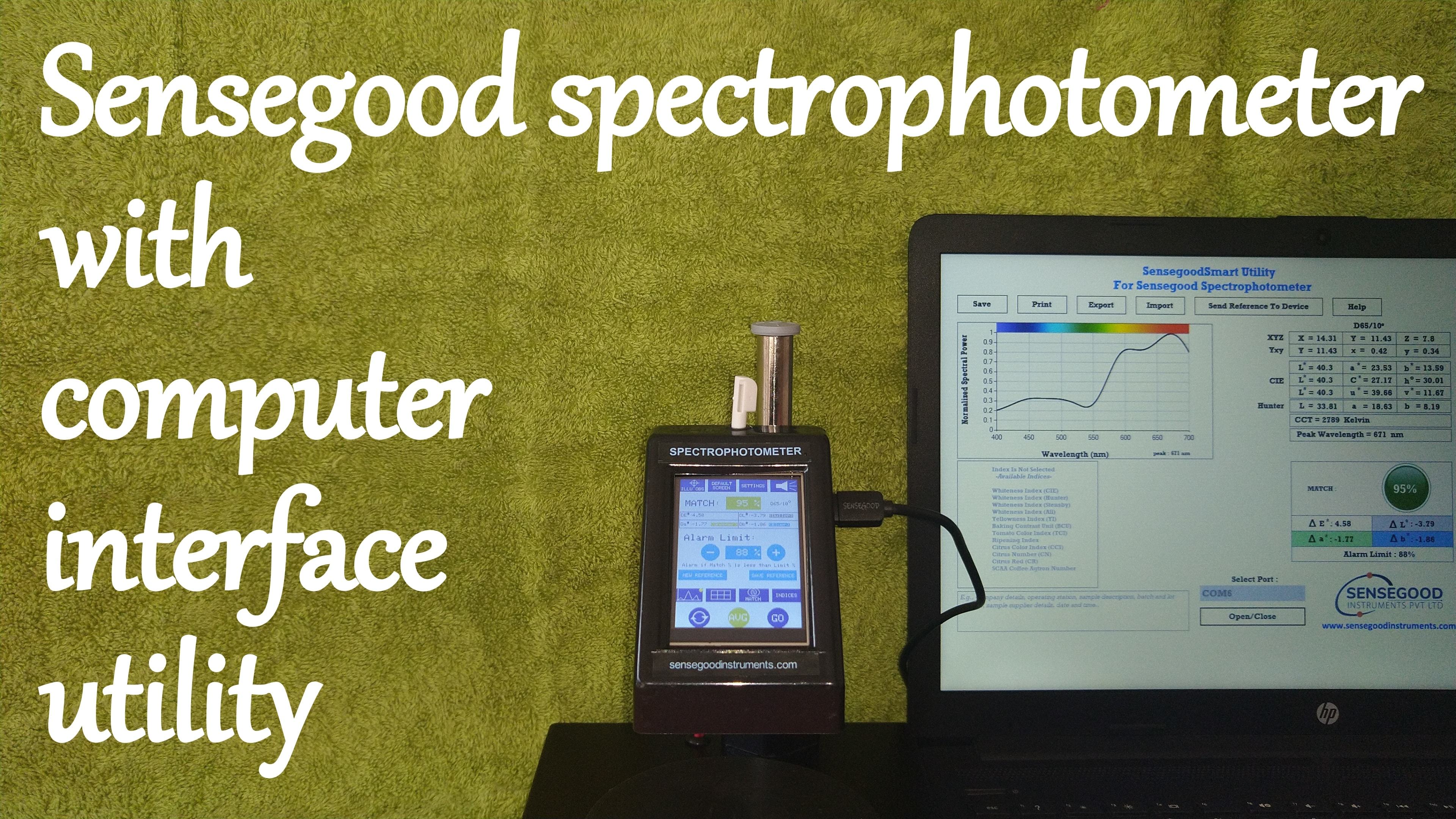 Color Difference Meter - Abs Engineering Plastic, 30x22x10 Cm, Black | Advanced Whiteness & Yellowness Measurement, <0.5 Second Test Speed, Universal 110v-230v Power Supply