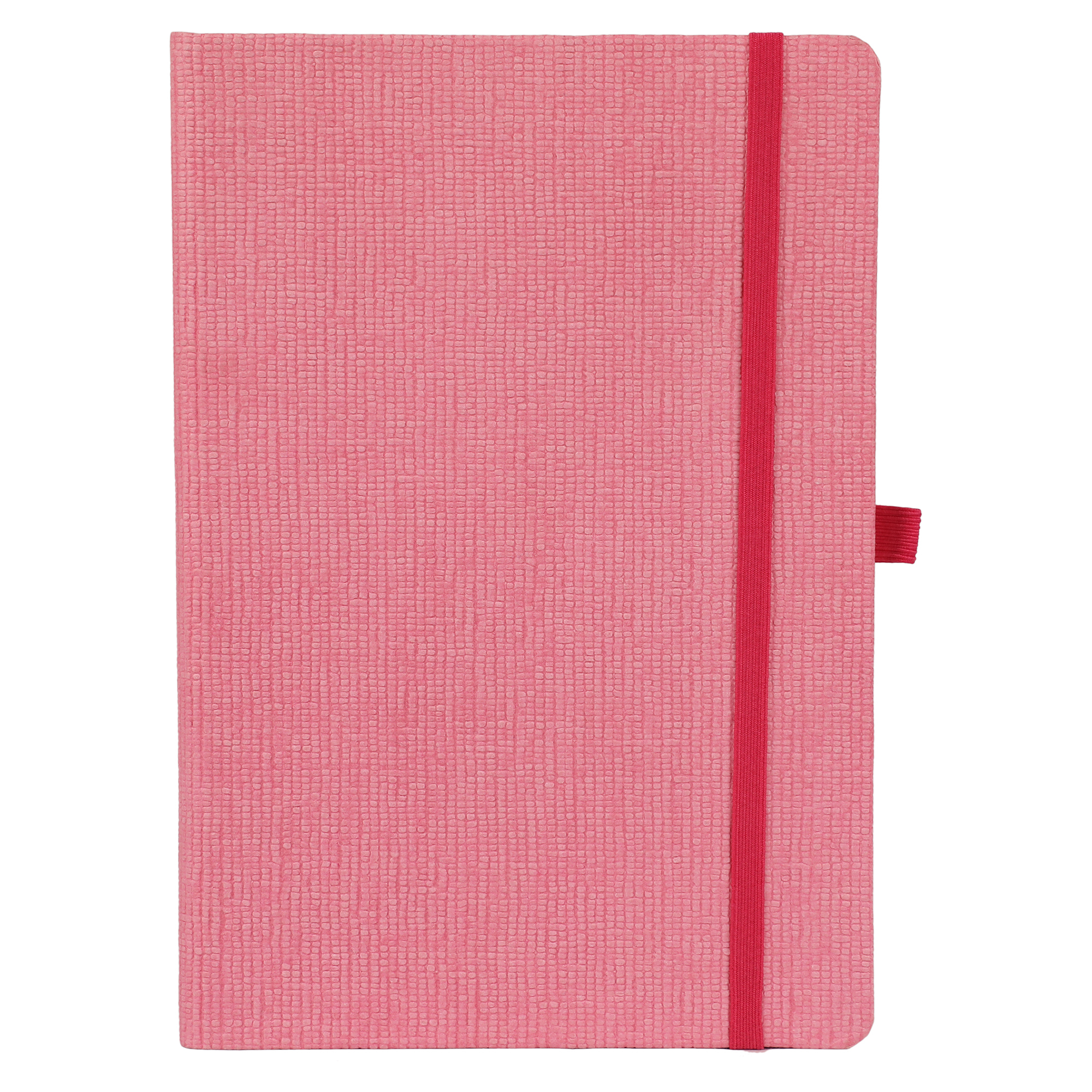 Features Include An Elastic Band Closure Comma Abaca - A5 Size - Hard Bound Notebook (Pink)