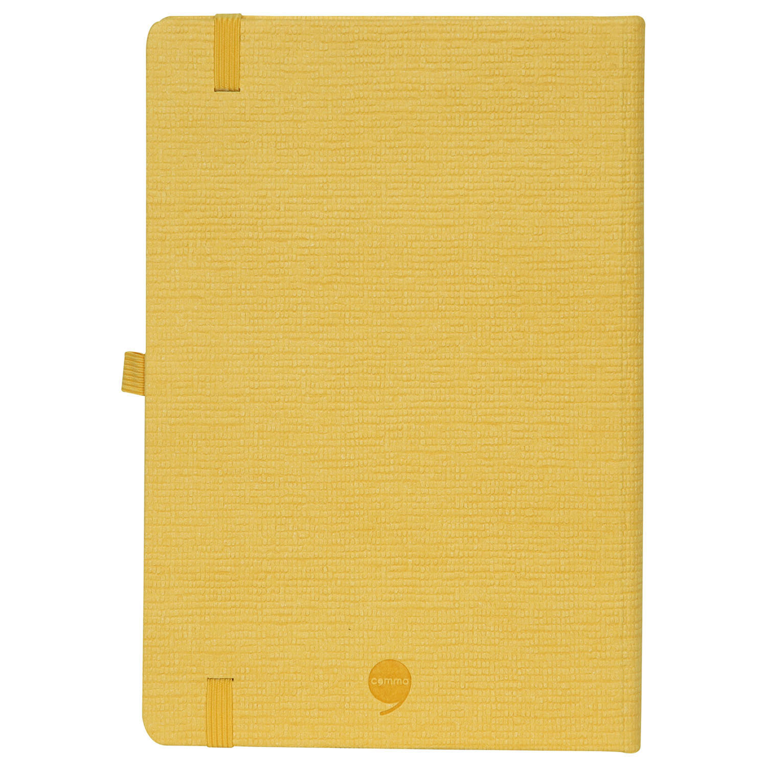 Features Include An Elastic Band Closure Comma Abaca - A5 Size - Hard Bound Notebook (Yellow)