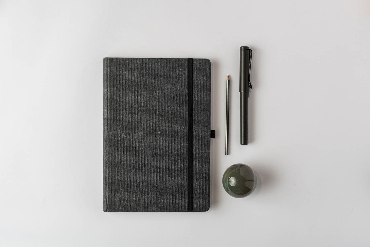 Comma Abaca - A5 Hard Bound Notebook | 80gsm Natural Shade Paper, 192 Ruled Pages, Textured Cover With Rounded Spine, Elastic Band Closure, Satin Ribbon Bookmark, And Pen Holder Loop