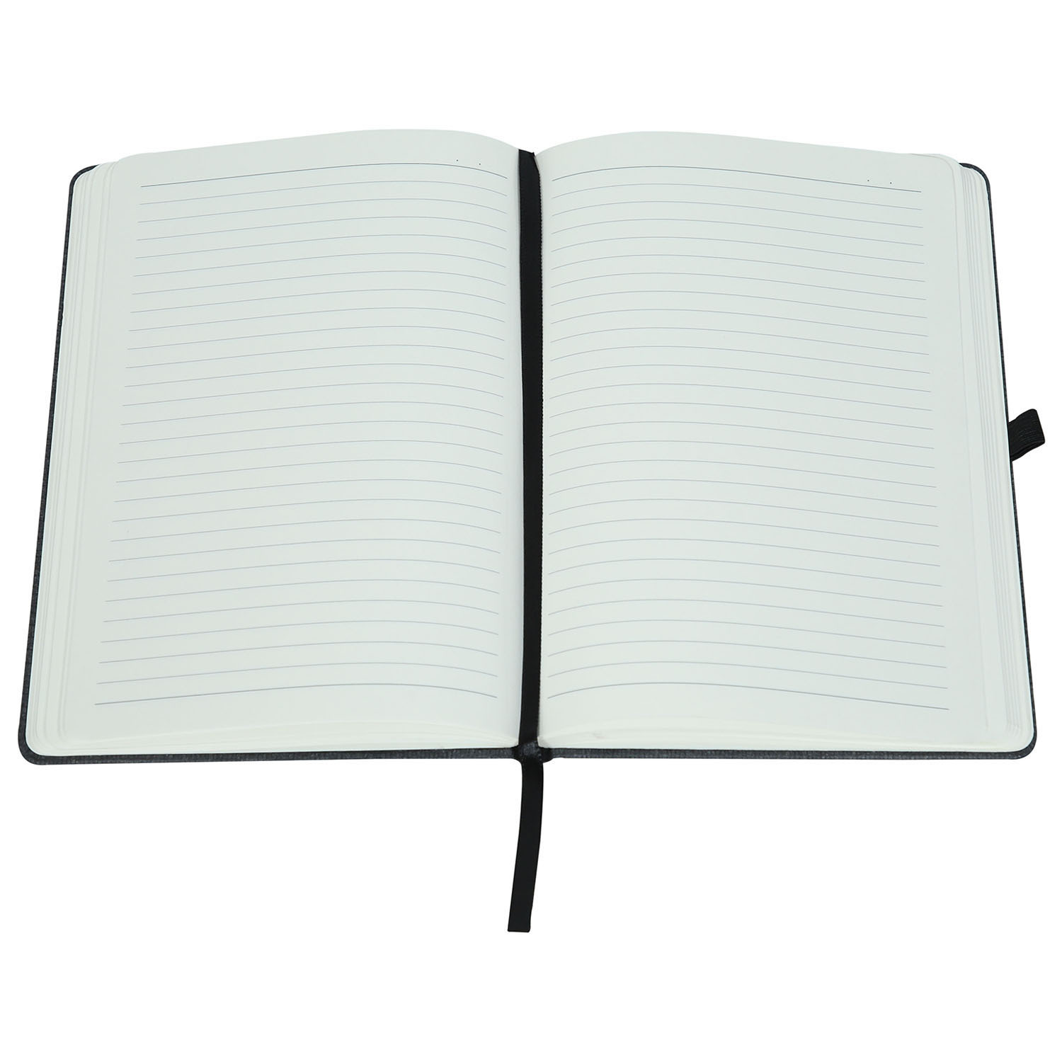 Comma Abaca - A5 Hard Bound Notebook | 80gsm Natural Shade Paper, 192 Ruled Pages, Textured Cover With Rounded Spine, Elastic Band Closure, Satin Ribbon Bookmark, And Pen Holder Loop