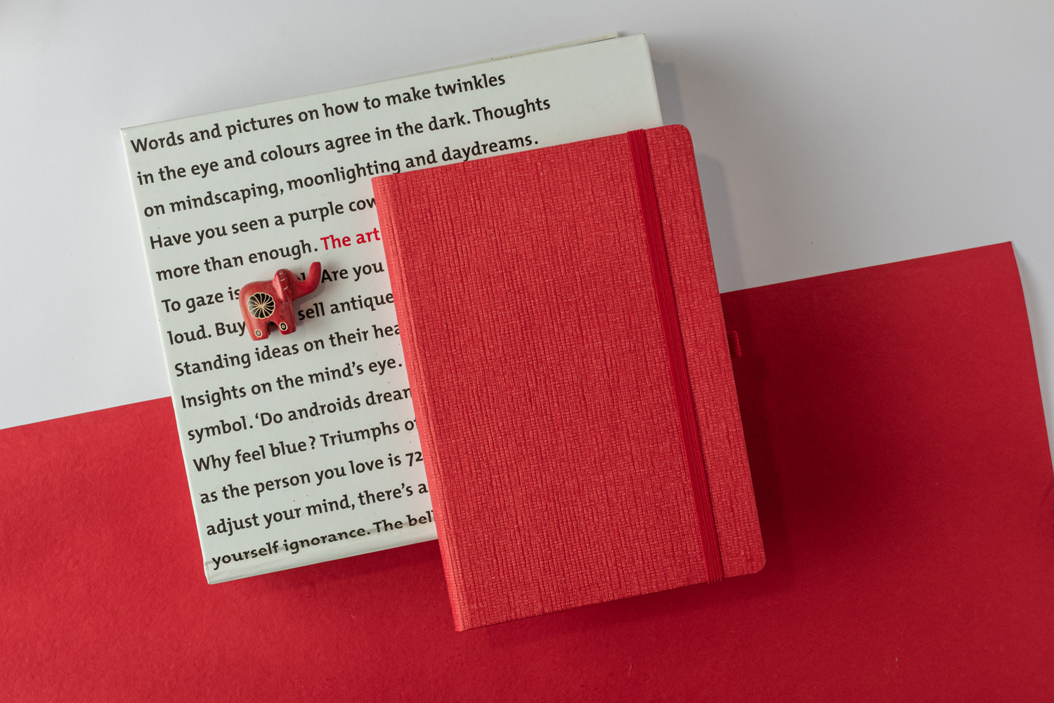 Features Include An Elastic Band Closure Comma Abaca - A5 Size - Hard Bound Notebook (Red)