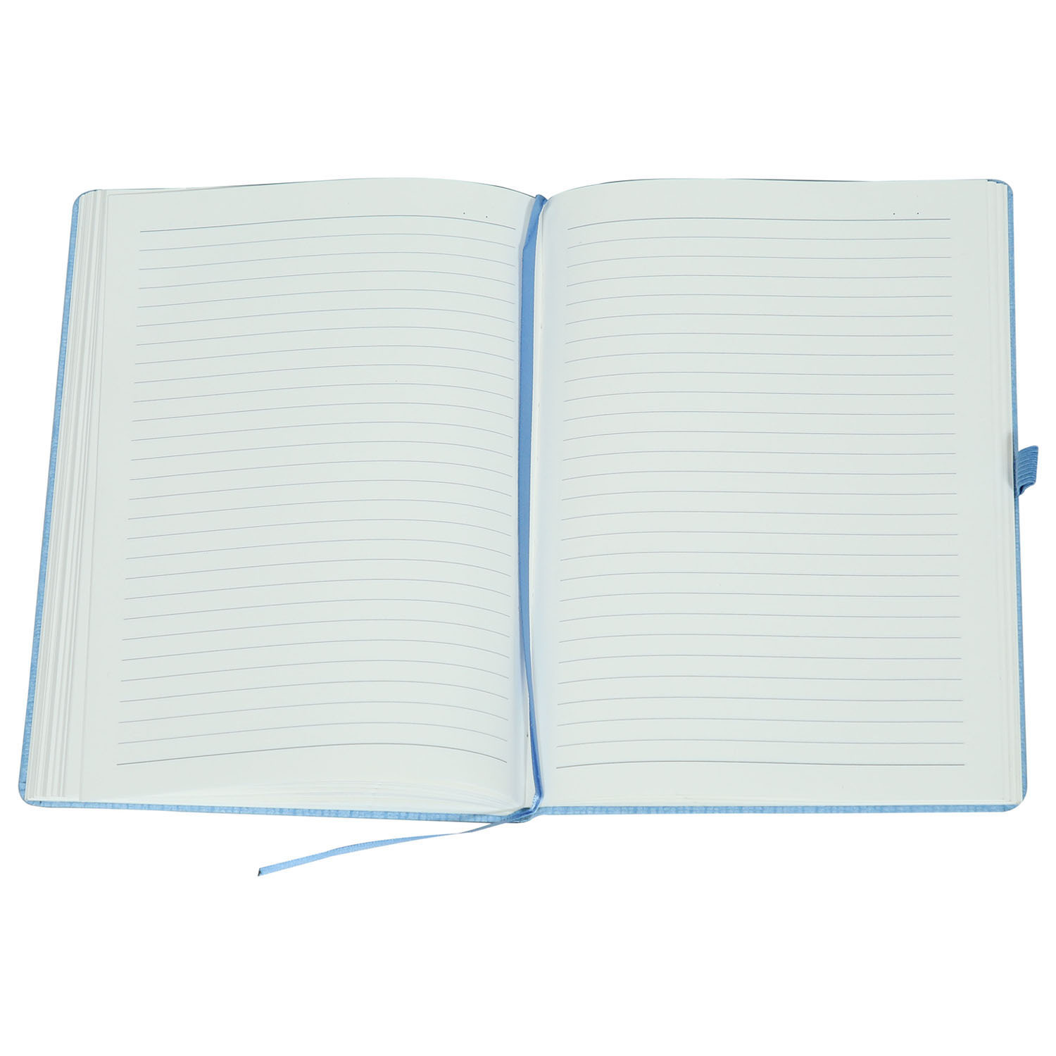 Features Include An Elastic Band Closure Comma Abaca - A5 Size - Hard Bound Notebook (Sky Blue)