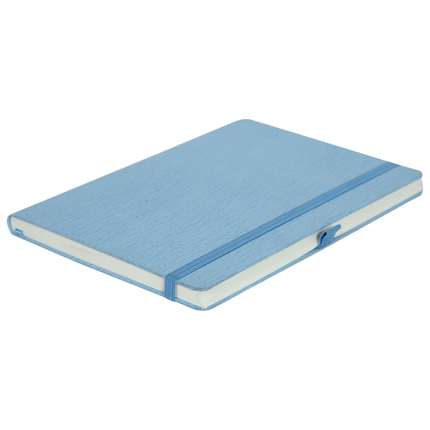 Features Include An Elastic Band Closure Comma Abaca - A5 Size - Hard Bound Notebook (Sky Blue)