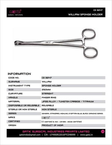 William Sponge Holding Forcep