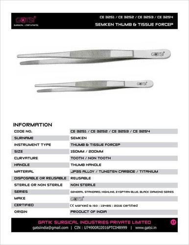 Semken Thumb & Tissue Forcep