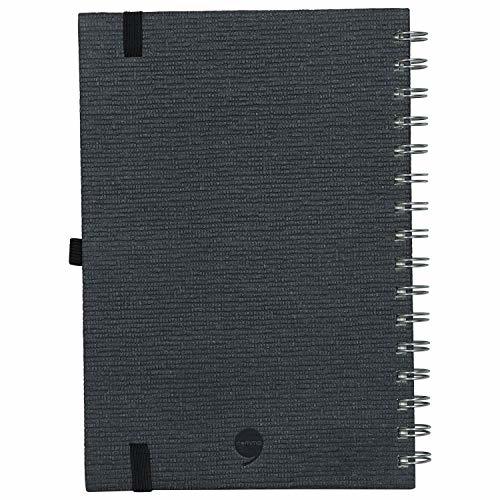 Features Include An Elastic Band Closure Comma Abaca - A5 Size - Wire-o-bound Notebook (Black)