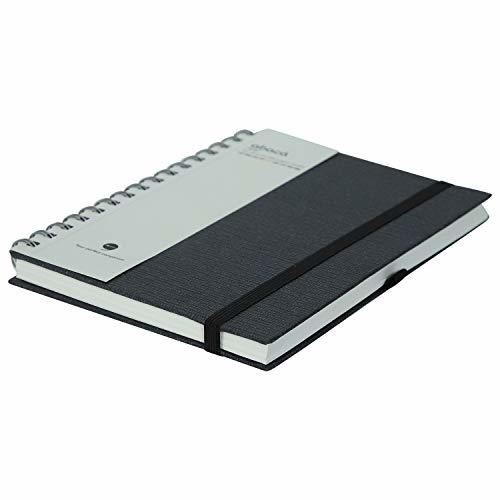Features Include An Elastic Band Closure Comma Abaca - A5 Size - Wire-o-bound Notebook (Black)