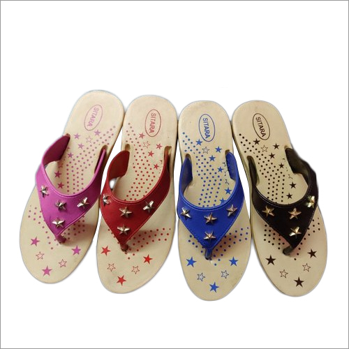 Ladies Flat EVA Slipper - Rubber Material, Size 6,7,8 | Multicolor Design, Printed Style, Ideal for Casual Outings & Picnics