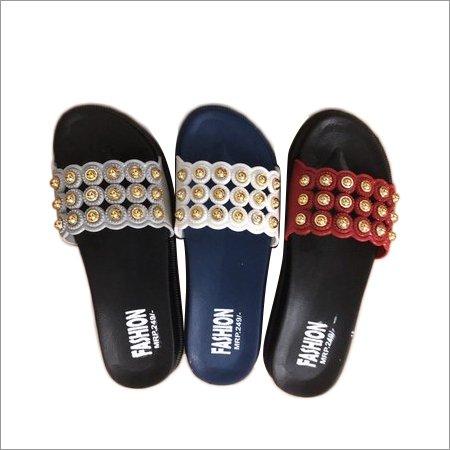 Ladies Fancy EVA Flip Flop - EVA Material, Sizes 5-9, Blue & Black Colors | Embroidered Pattern, Suitable for Party Wear, Women's Style