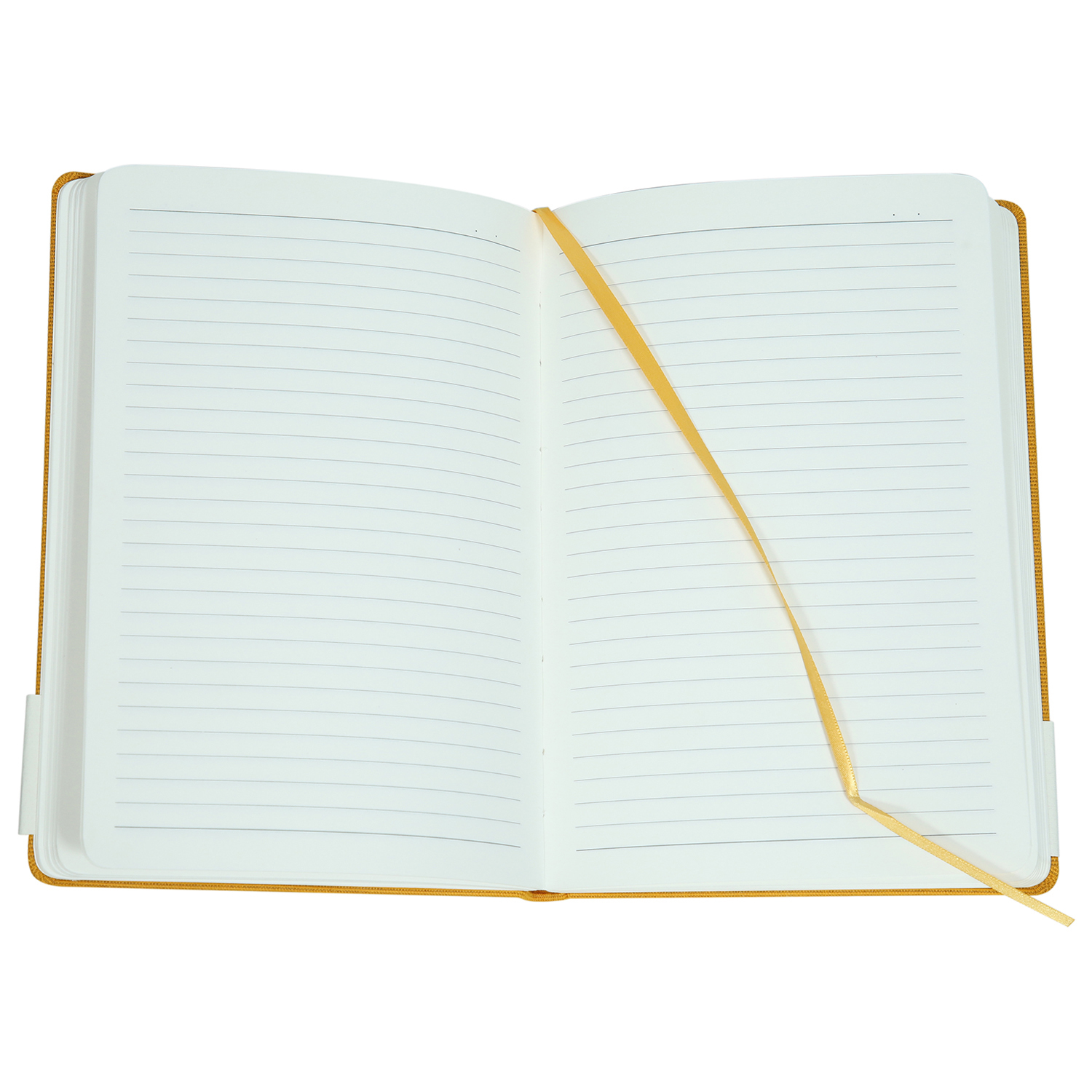 Features Include Horizontal Elastic Band Closure Comma Regina - A5 Size - Hard Bound Notebook (Mustard Yellow)