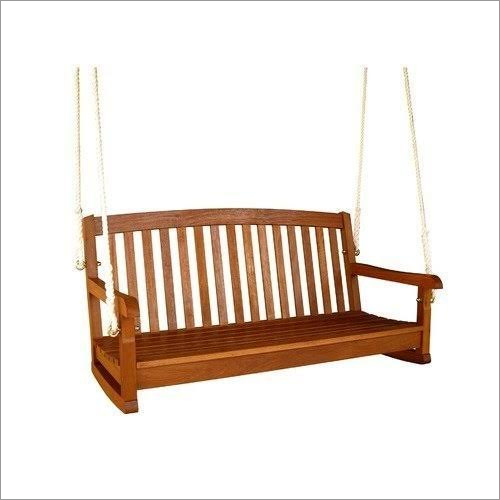 Brown Solid Wooden Indoor Swing Jhula