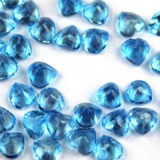 10mm Swiss Blue Topaz Faceted Heart Loose Gemstones