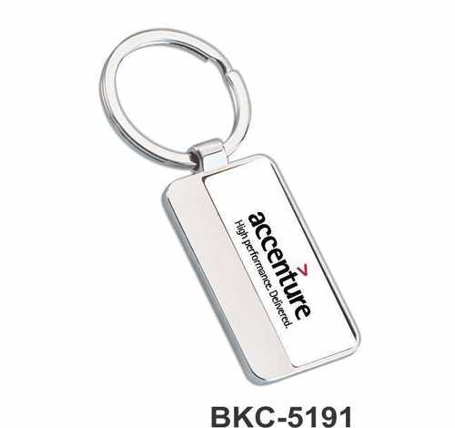 Sublimation Keychain - Metal, 2.5x1.25 Inches | Rectangle Shape, Silver Finish, Split Ring