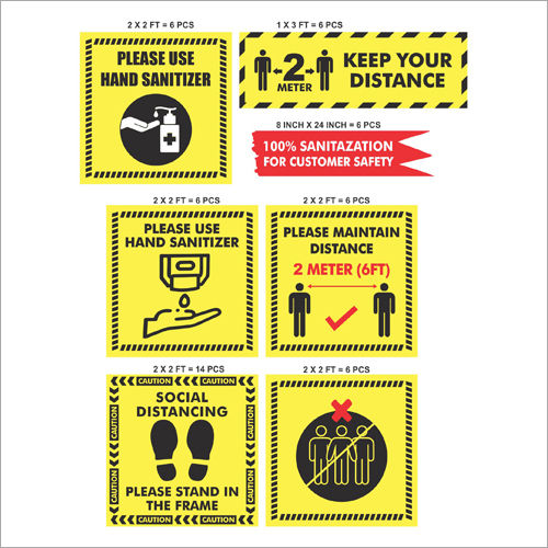 किसी भी रंग के सोशल डिस्टेंस स्टिकर