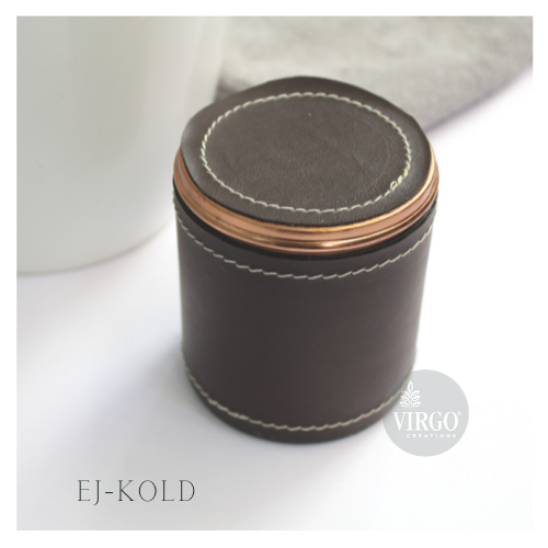 Ej-kold Metal Jar With Lid - 7.6x7.6x7.6 Inches | Coffee Brown Color, Ideal For Oils, Scrubs, Creams, Home Decoration, Weddings, Parties
