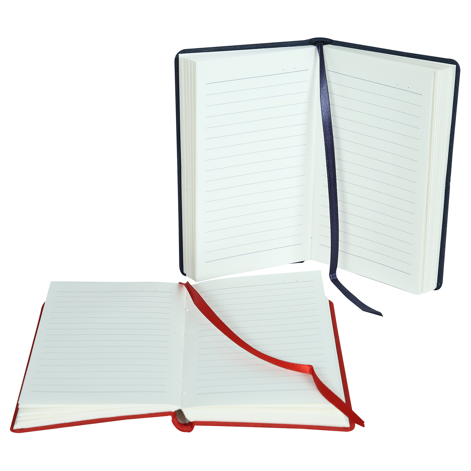 Features Include An Elastic Band Closure Comma Regina - A6 Size - Hard Bound Notebook (Navy Blue And Red)