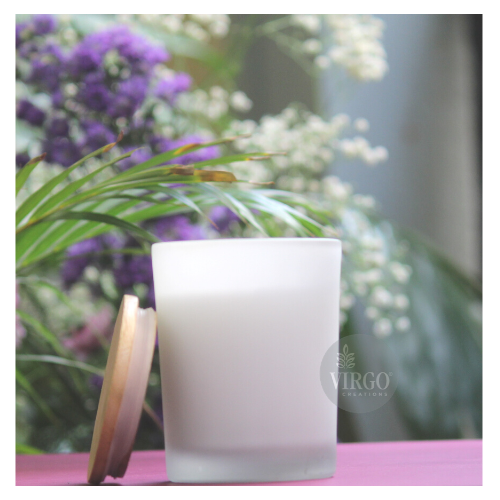 EJ Yatna फ्रॉस्टेड ग्लास जार लकड़ी के ढक्कन के साथ