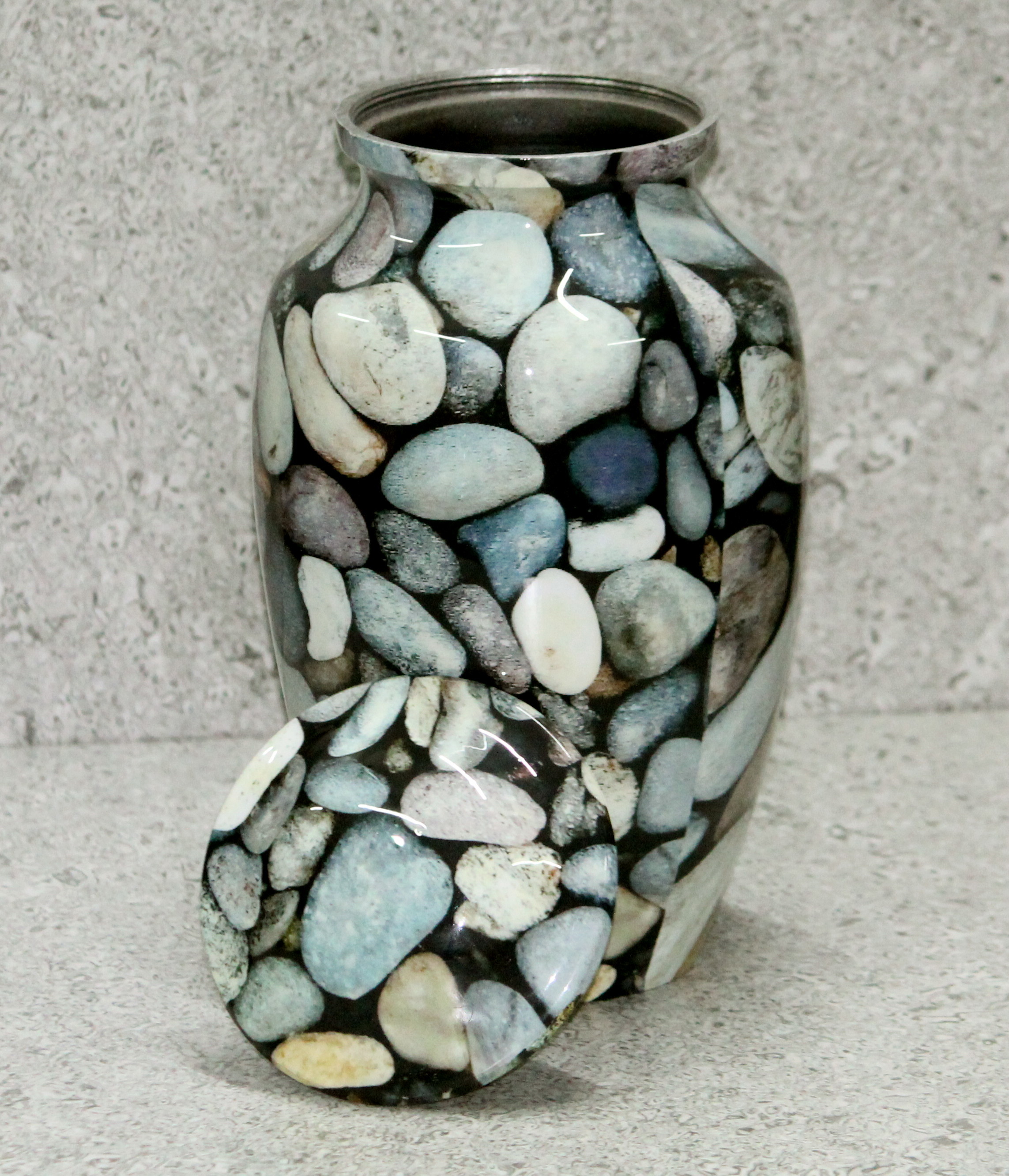 Grey Aluminum Sea Stone Urn