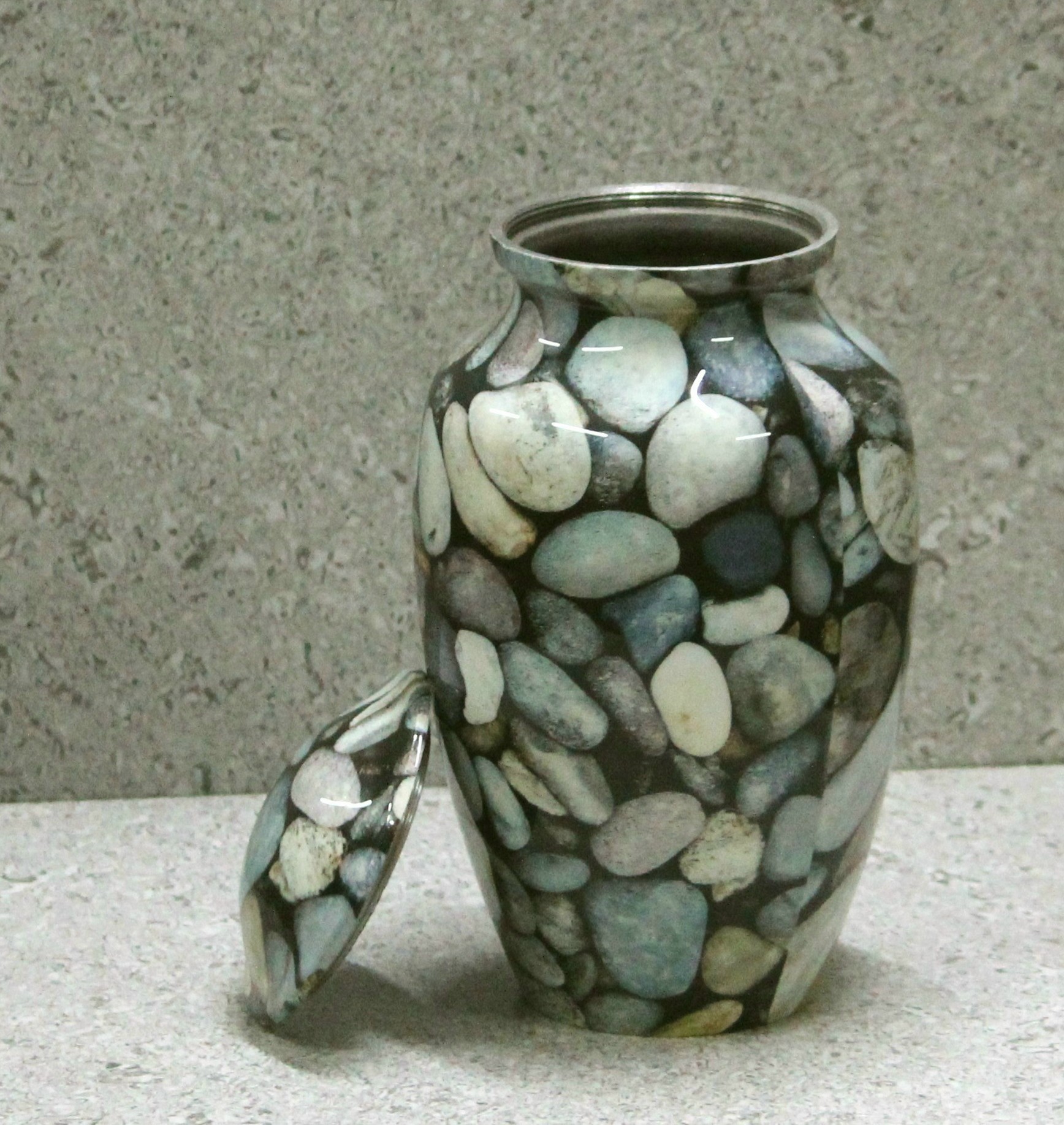 Grey Aluminum Sea Stone Urn