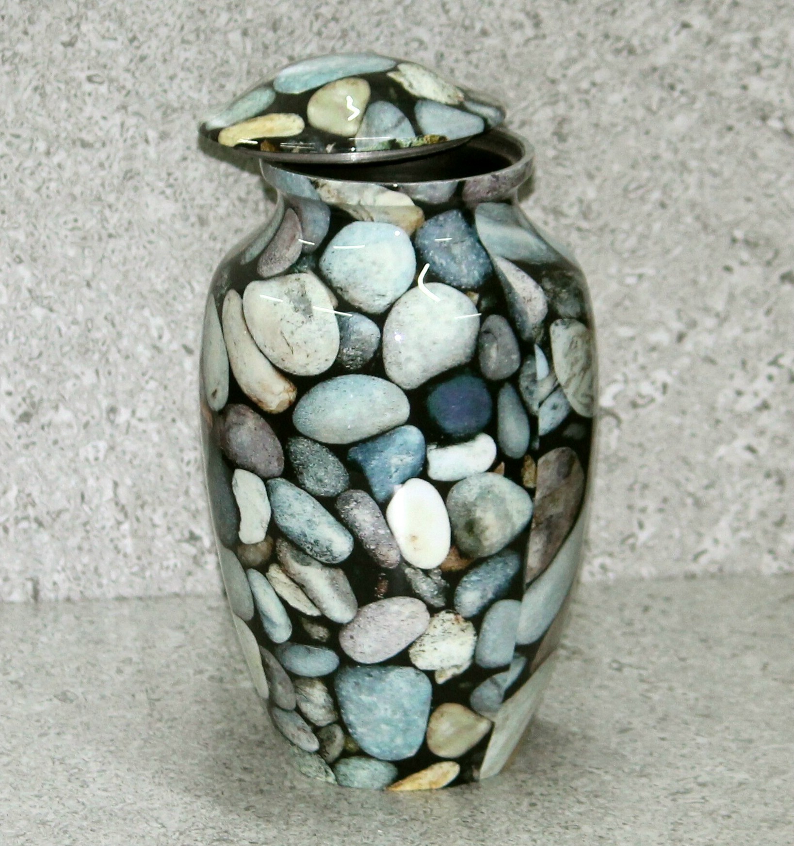 Grey Aluminum Sea Stone Urn