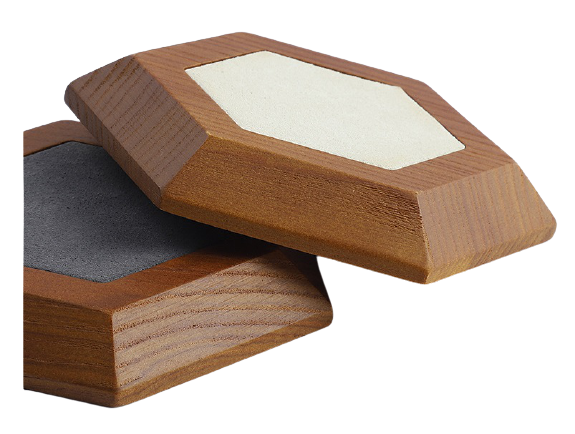Jewellery Display Box - Felt And Wood, Hexagonal Shape , Elegant Design, Durable Build, Secure Display, Enhanced Visibility