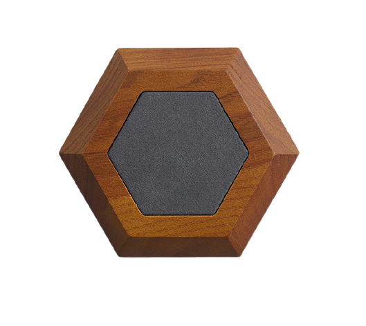 Jewellery Display Box - Felt And Wood, Hexagonal Shape , Elegant Design, Durable Build, Secure Display, Enhanced Visibility
