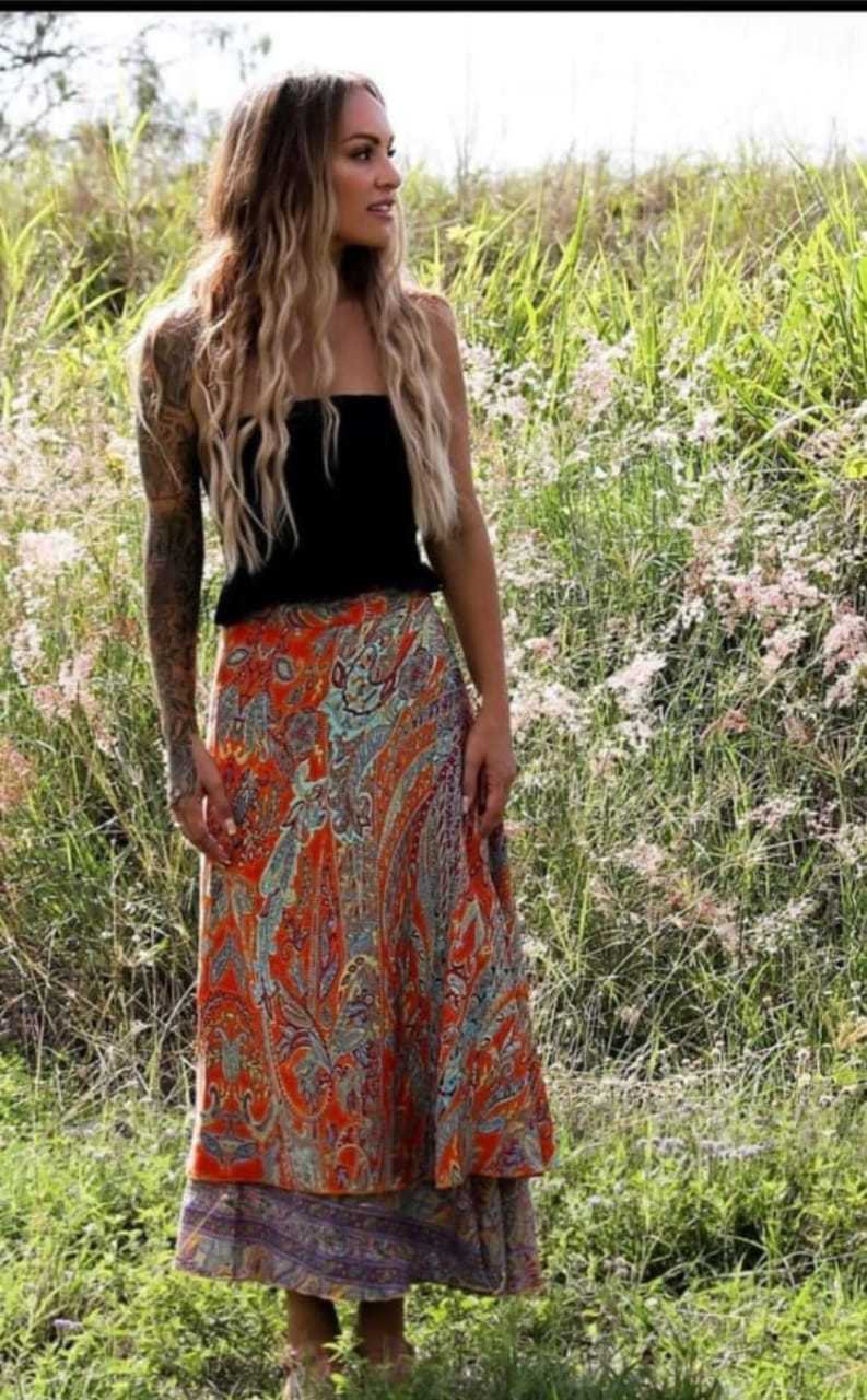 Blossom Crepe Skirts, Chiffon Printed Skirts, Rayon Skirts, Cotton Skirts