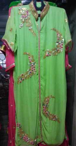 Vesh Georgette Kurti - Classic Elegance | Handcrafted Gota Patti, Zari, Zardosi & Embroidery, Plus Size Available
