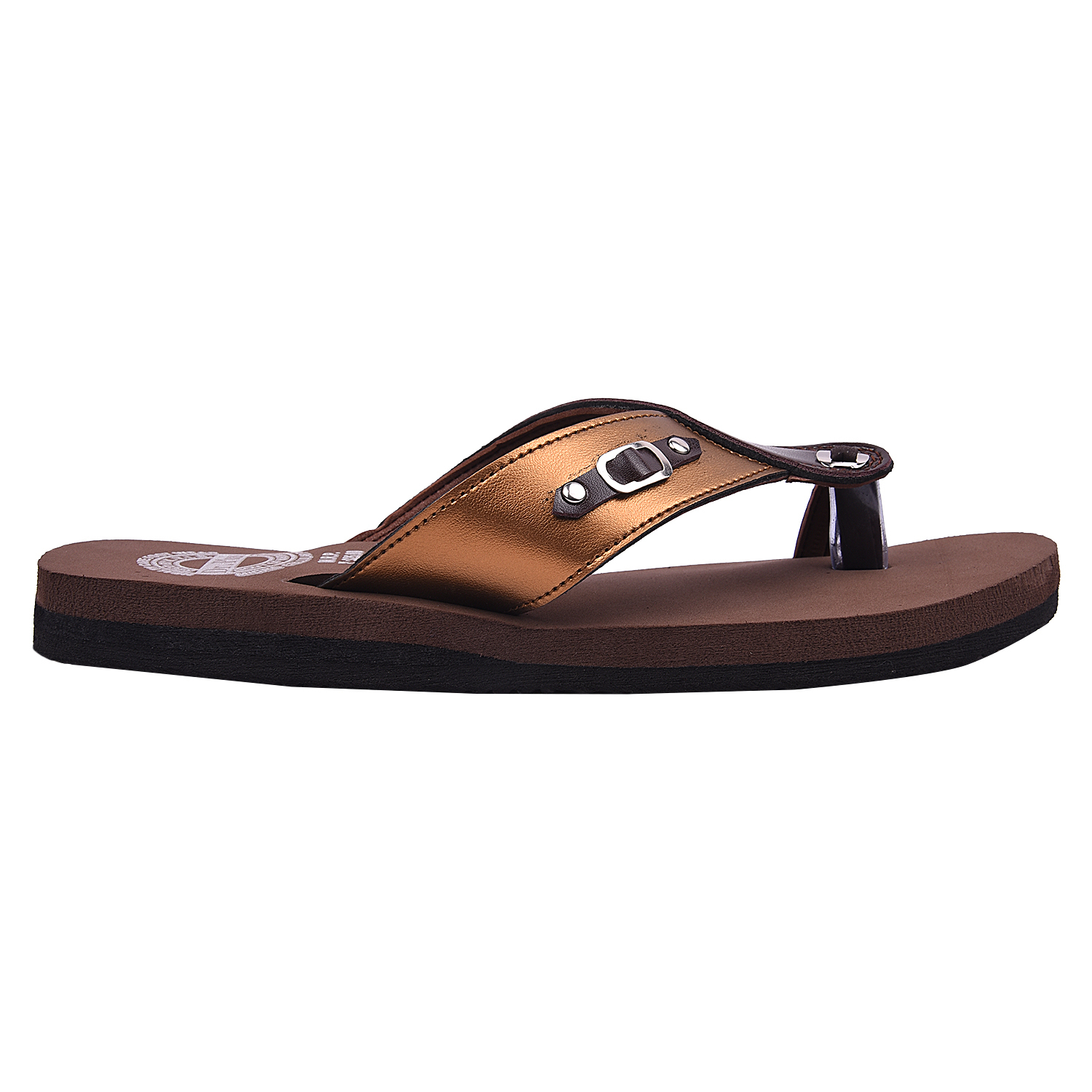 Mcp Slippers - Synthetic Leather Upper, Rubber Sole, Gold Color | Sizes 5-11 For Women, Ideal For All Seasons